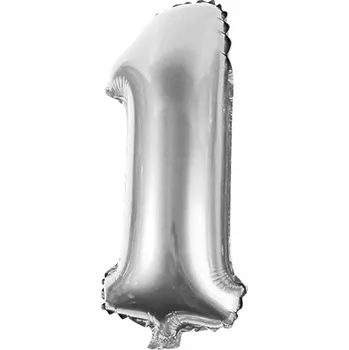 Balónek Foliový balónek číslice 1 - Aliga BC-34, 86 cm (stříbrný)
