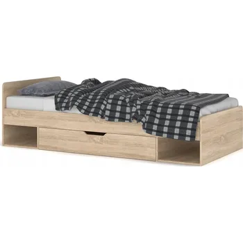 Postel Jednolůžková postel imitace dřeva Kondela 90x200 cm, dub sonoma světlý