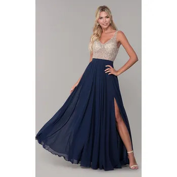 Dámské šaty DIVA Maturitní Šaty VIVIANNE tmavě modré Barva: Modrá, Velikost: L