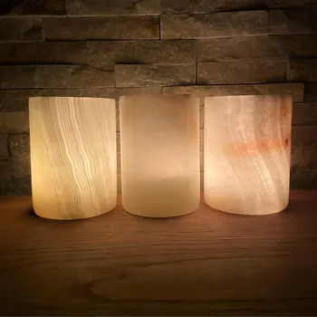 Svícen Symbioticky Svícen z přírodního kamene vysoký světlý M