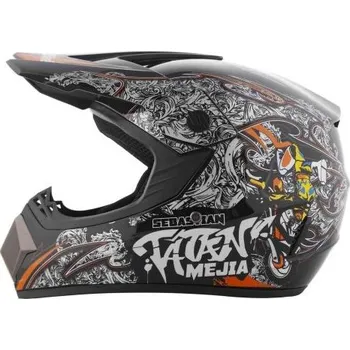 Motodoplněk Helma racing TATAN černo–oranžová M (57–58 cm)