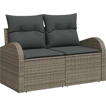 Zahradní lehátko Sada zahradních pohovek s polštářem 6 pcs Šedá 55 x 55 x 37 cm Šedá 3354588