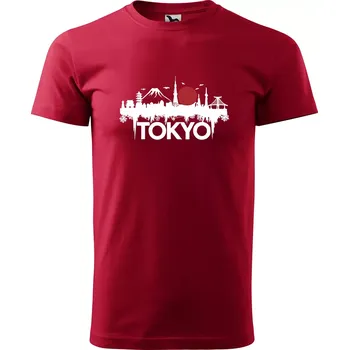 Pánské tričko Sablio Tričko s potiskem Japonský sen - červené L