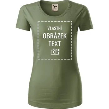 Dámské tričko z bio bavlny s vlastním potiskem, Barva Khaki, Velikost XS, Canvas Dámské tričko s krátkým rukávem Origin Bezvatriko.cz