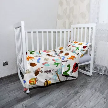 Povlečení Sablio Mikroplyšové dětské povlečení do postýlky Hmyz - 100x135 / 40x60