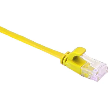 Síťový kabel OEM Patch kabel UTP cat 6, 3m plochý - žlutý PCU6-F-3YW-MS