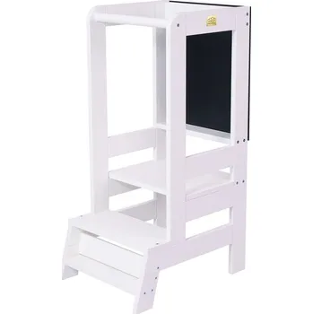 učicí věž Bílá učicí věž z borovicového dřeva Montessori – Meowbaby ID_1821880