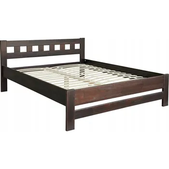 Postel Dřevěná manželská postel Nabbi 160x200 ořech