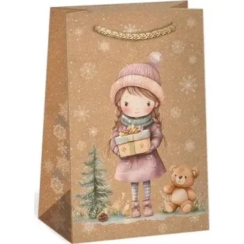 Dárková taška Vánoční dárková taška NATUR - 10 x 16 cm - 0814-0089