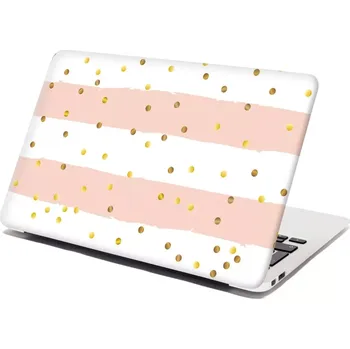 samolepka Sablio Samolepka na notebook Pruhy a zlaté tečky - 29x20 cm