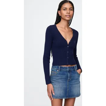 Dámský svetr GAP Dámský Crop žebrovaný kardigan 744782-01 Velikost: M Tričko zdarma při nákupu nad 3000,-!