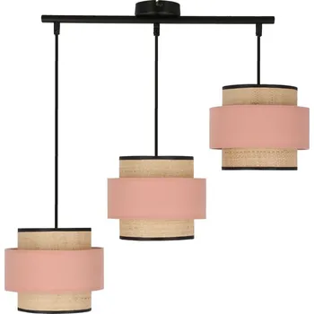 Závěsné osvětlení nad jídelní stůl NANI - 3xE27, 60W, černé / béžové / lososové