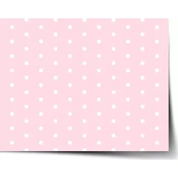 Plakát Sablio Plakát Bílé puntíky na růžové - 60x40 cm