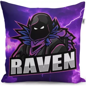 Polštář Sablio Polštář FORTNITE RAVEN Fialová bouře - 50x50 cm
