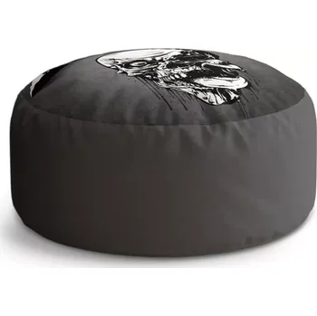 Taburet Sablio Taburet Circle METALLICA Lebka Šedá: 38x48 cm