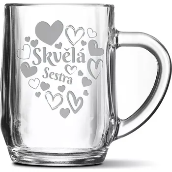 Sklenice Sablio Půllitr Skvělá sestra: 0,5