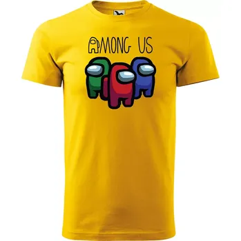 Sablio Tričko s potiskem AMONG US Černý vesmír - žluté L