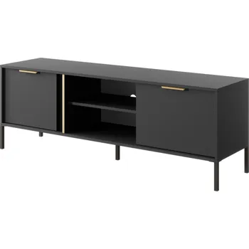 Televizní stolek TV stolek s dvířky do obývacího pokoje Lars - Meble Laski antracit 153,1x53,4 cm