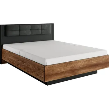 Postel Postel s čalouněným čelem do ložnice Milton - Meble Laski Kaštan / Antracit 166.6x102 cm