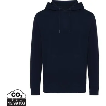 Pánská mikina Lehká mikina s kapucí IQONIQ Rila z recykl. bavlny - Námořní Modř / XXXL