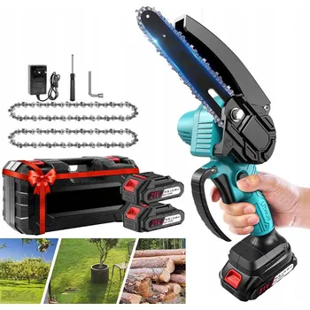 Motorová pila AKU ŘETĚZOVÁ PILA 6” + 2x AKUMULÁTOR 2x ŘETĚZ VÝKONNÁ 800W