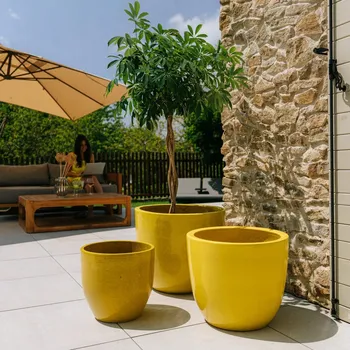 Květináč Žlutý keramický Květináč Provencelia 21 cm x 19 x 21 cm
