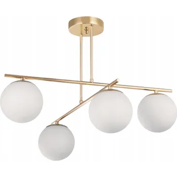 ZÁVĚSNÁ LAMPA STROPNÍ LUSTR KOULE zlatá MODERNÍ LED mléčná