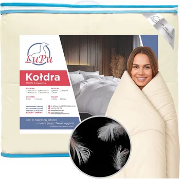 přikrývka Přikrývka 160x200 Celoroční péřová antialergická Ecru Husí peří (1) LuPu