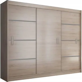 Šatní skříň KONDELA Skříň Merina 250, dub sonoma