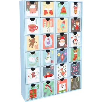 Kalendář Adventní kalendář k vyplnění 24 zásuvek prázdné krabičky DIY