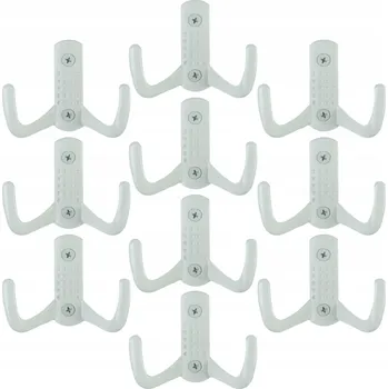 Věšák Věšák, háček šroubovací na oblečení, 2 ramenný, bílý