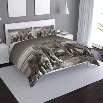 Povlečení Sablio Povlečení Lvice a lvíčata - 140x220 / 90x70