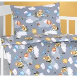 veratex Dětské povlečení bavlna Agáta medvídek v letadle 90x135, 45x60 cm