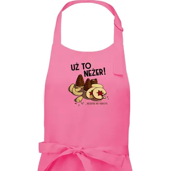Kuchyňská zástěra Už to nežer! - Pánská zástěra na vaření - Univerzální velikost ( Růžová )