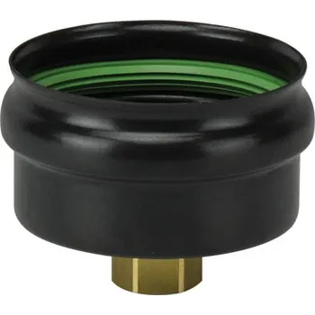 Kouřovod Kouřovod - víčko pro T kus kouřovodu S ODTOKEM pro peletová kamna průměr 80 mm smalt černý matn