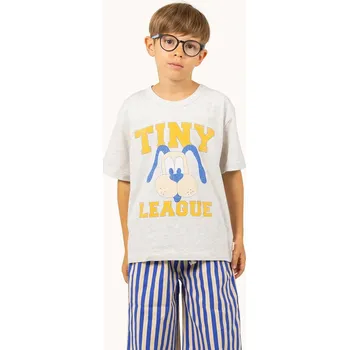 Dětské bavlněné tričko Tinycottons TINY LEAGUE GRAPHIC TEE SS25.079 šedá 09X, vel. 98