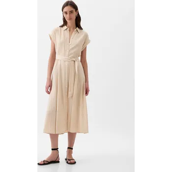 Dámské šaty GAP Dámské Lněné košilové midi šaty 857655-01 Velikost: XXS Tričko zdarma při nákupu nad 3000,-!