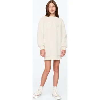 Dámské šaty GAP Dívčí Dětské mikinové oversize sherpa šaty s logem 602506-02 Velikost: XL Tričko zdarma při nákupu nad 3000,-!