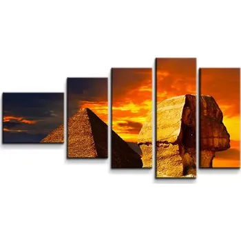 Obraz Sablio Obraz - 5-dílný Pyramidy - 100x60 cm