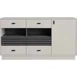 Komoda se zásuvkami a skříňkou do obývacího pokoje Allmo - Meblar Kašmír / Antracit 155x85 cm