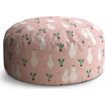 Taburet Sablio Taburet Circle Lama a kaktusy: 38x48 cm