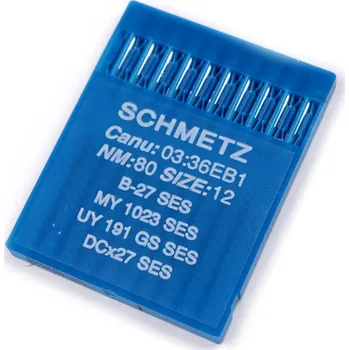 Strojové jehly pro průmyslové šicí stroje overlock 70; 80 Schmetz, střední, 80 nikl