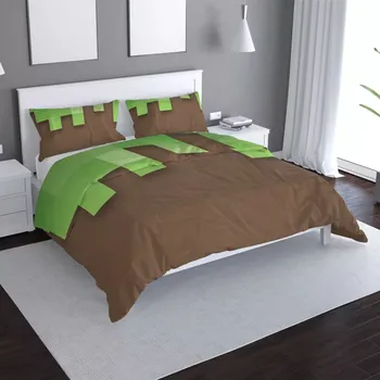 Povlečení Sablio Povlečení Green Blocks - 140x200 / 90x70