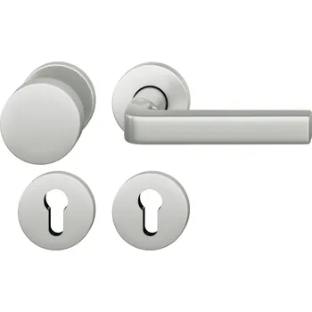 Dveřní kování Kování FSB 72 1004 objektové Eloxovaný hliník, klika / koule, Cylindrická vložka, Kulatá rozeta standardní, Levé provedení