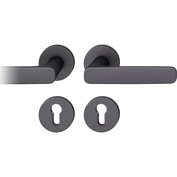 Dveřní kování Kování FSB 12 1289 ASL Černá tryskaná, klika / klika, Cylindrická vložka