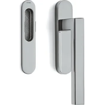 Okenní klika Klika pro HS portály Olivari Planet CORTO Chrom leštěný, Bez zamykání, vnější strana s mušlí