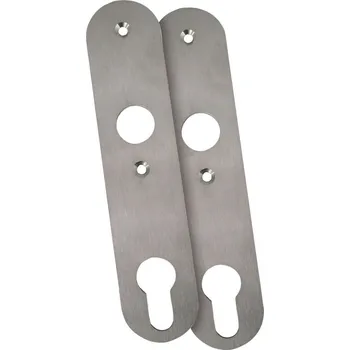 příslušenství k bráně Pár štítků na branku, zaoblený, nerez