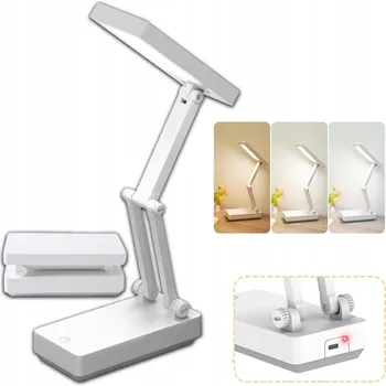 Lampička Přenosná STOLNÍ LAMPA na PSACÍ STŮL NOČNÍ LAMPA LED DOTYKOVÁ pro UČENÍ s NABÍJENÍM