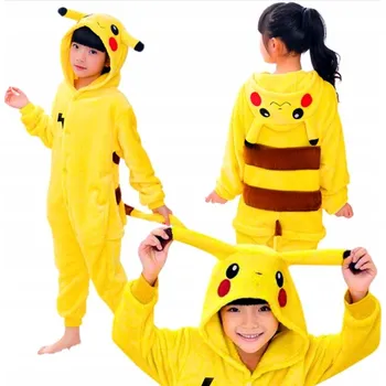 Karnevalový kostým PIKACHU KOSTÝM PŘEVLEK KIGURUMI PYŽAMO PRO DĚTI 116 / 122