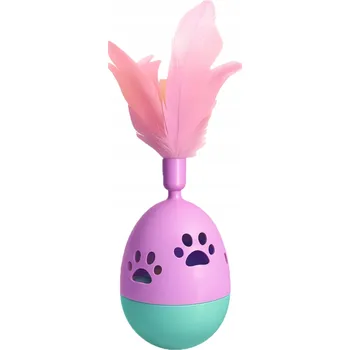 Hračka pro kočku Míček s Pírkem Interaktivní hračka pro kočky chrastítko zvoneček 9 Cm